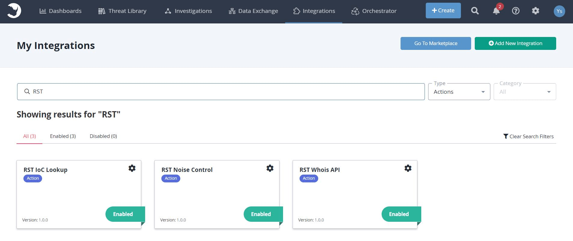 ThreatQ RST Cloud Actions